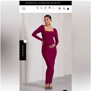 Club London long sleeve maternity maxi dress